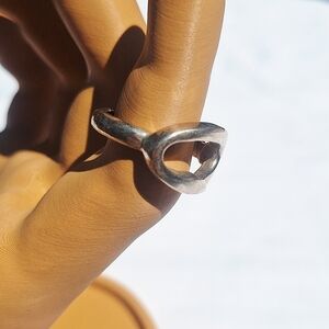 926 Sterling Silver Modernist, Geo Art Ring